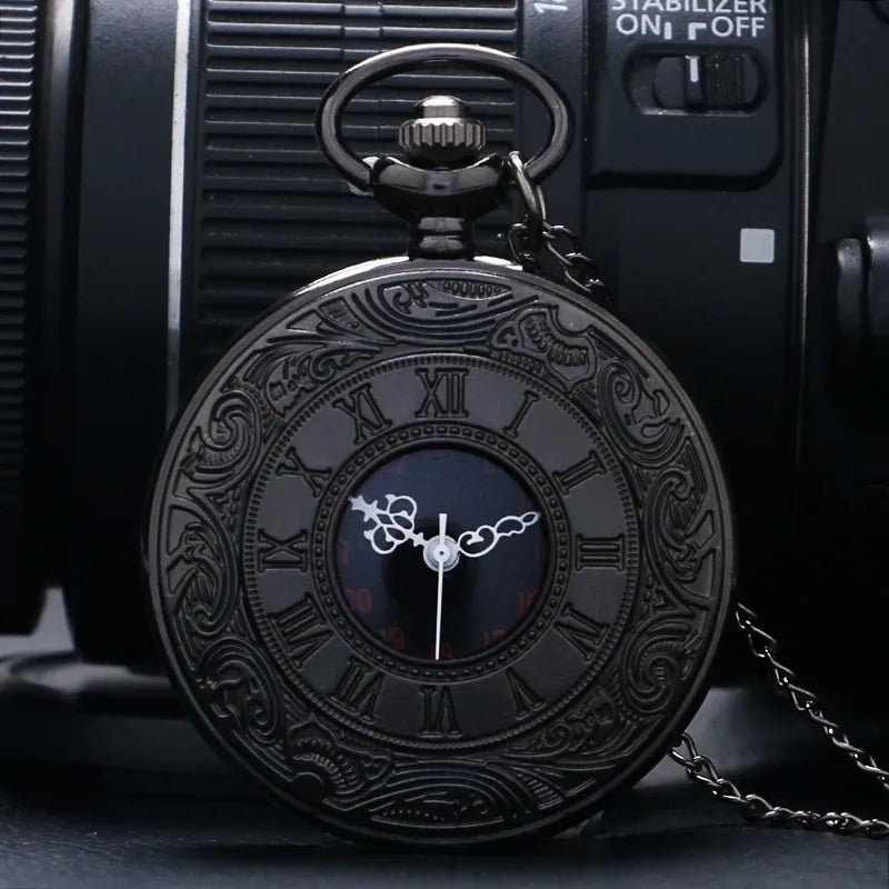 Vintage Roman Numeral Quartz Pocket Watch