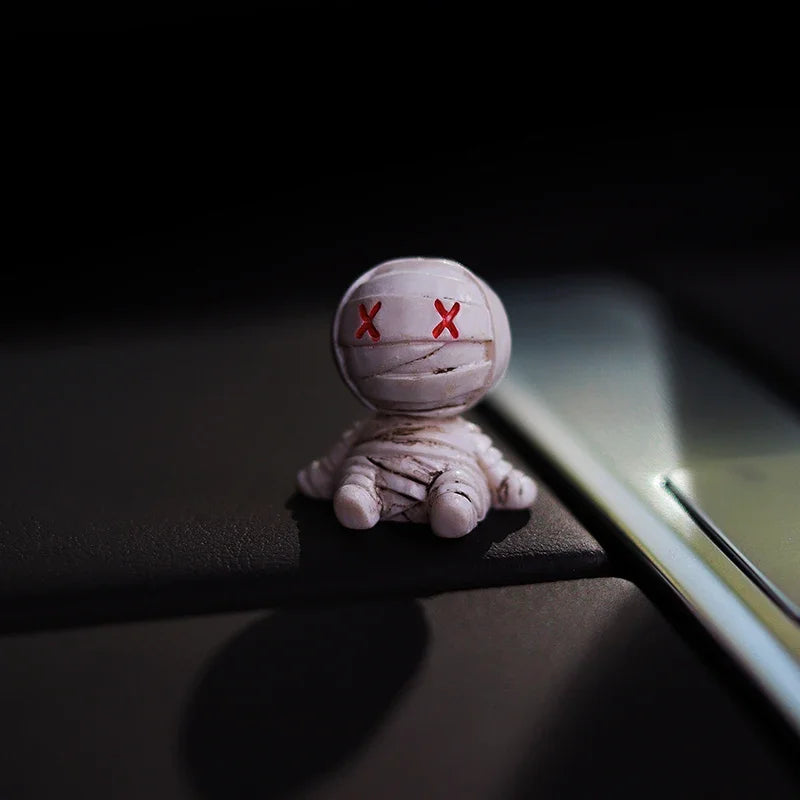 Cute Anime Mummy Car Interior Decoration Mini Mummy Action Figure Auto Center Console Dashboard Ornament Car Product Accessories