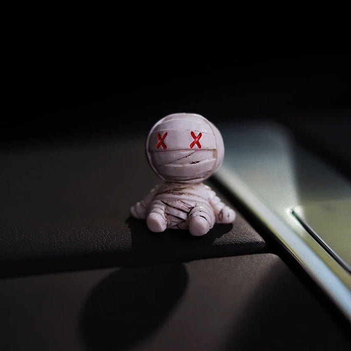 Cute Anime Mummy Car Interior Decoration Mini Mummy Action Figure Auto Center Console Dashboard Ornament Car Product Accessories