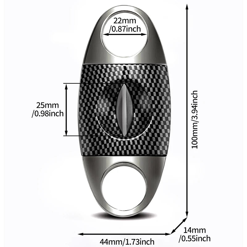 Cigar Cutter, Stainless Steel Double Cut Cigar Punch, Floral Engraving Cutters for Men - Engrave Smoking