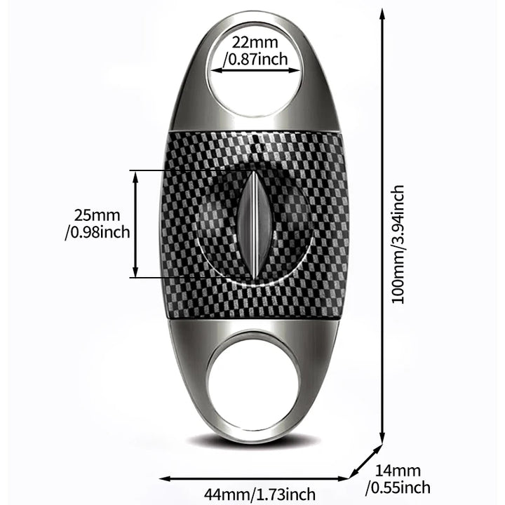 Cigar Cutter, Stainless Steel Double Cut Cigar Punch, Floral Engraving Cutters for Men - Engrave Smoking
