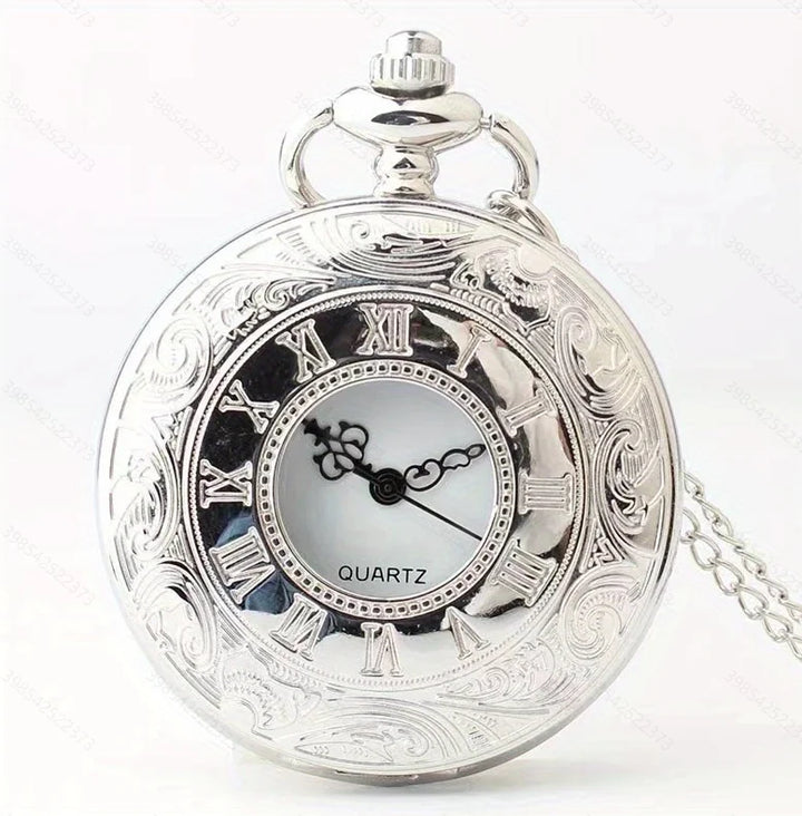Vintage Roman Numeral Quartz Pocket Watch