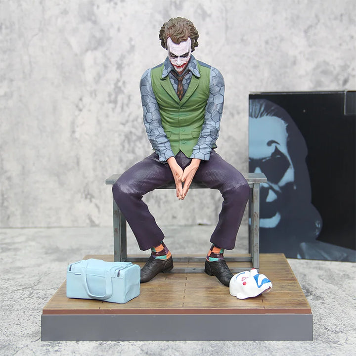 24cm Dc  Joker Figure Ornament Heath Ledger Sitting Posture Figures Car Doll Tail And Roof Pendant Model Statue Collectable