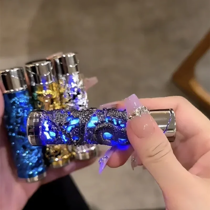 2024 Metal 3D Relief Dragon Lighter Windproof Butane Turbo Red Flame Portable Lighter Cigarette Accessories Trendy Men's Gift