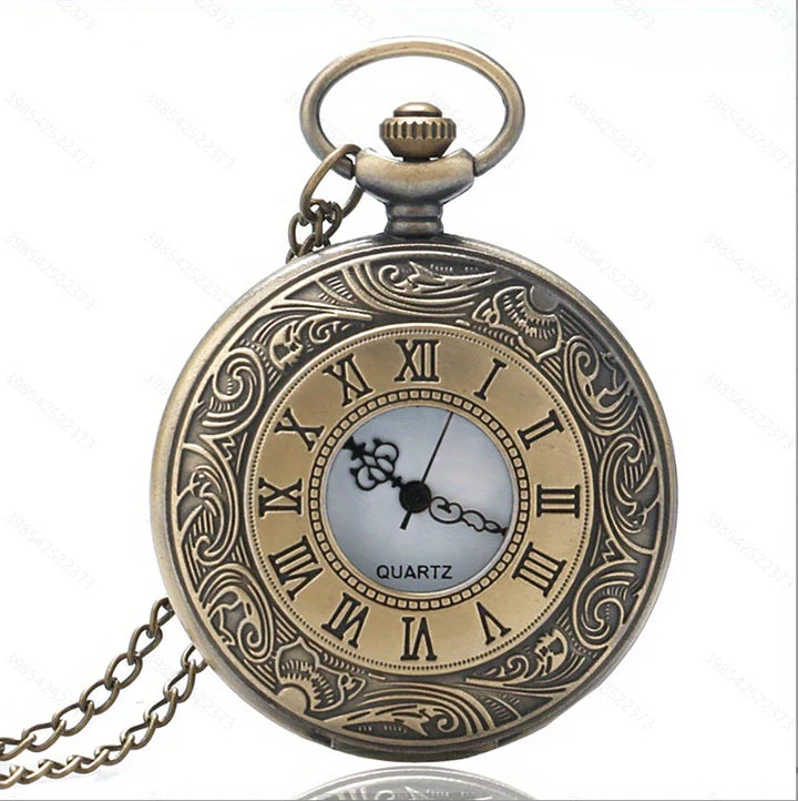 Vintage Roman Numeral Quartz Pocket Watch
