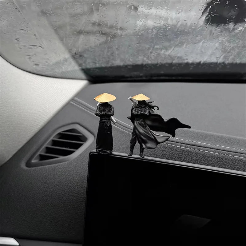 50mm Resin Mini Figures Model Ancient Japanese Chinese Ninja Samurai Warrior Modeling Cool Miniature Car Decoration Gifts