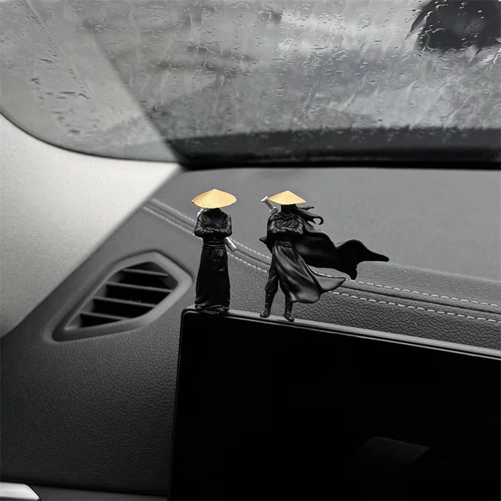 50mm Resin Mini Figures Model Ancient Japanese Chinese Ninja Samurai Warrior Modeling Cool Miniature Car Decoration Gifts