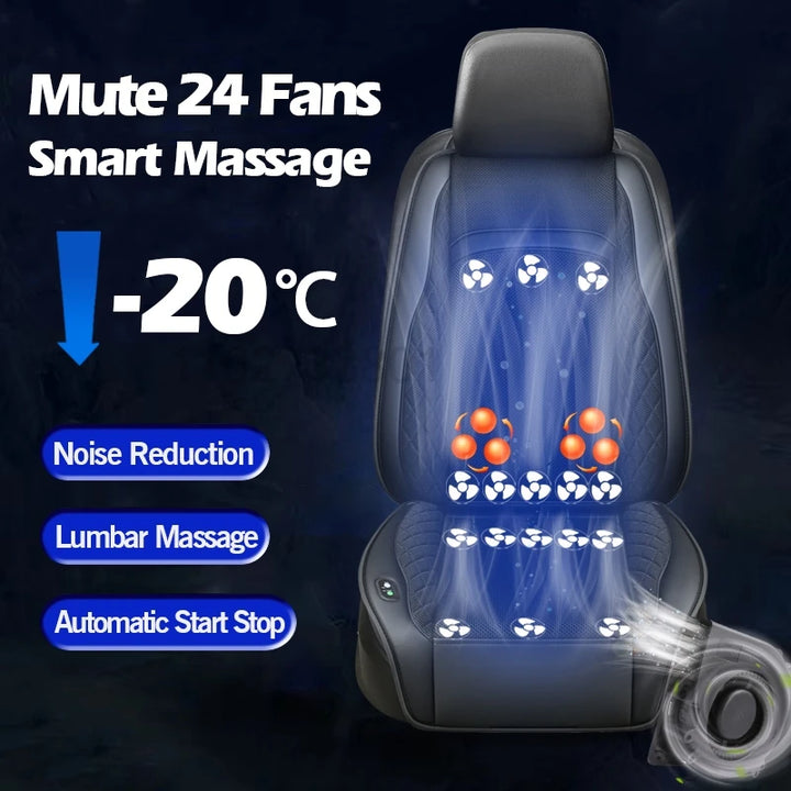 DC 12V Car Seat Summer Cool Air Seat Cushion USB Fan Fast Blowing Ventilation Cooling Seat Auto On Off Massage Car Seat Cushion