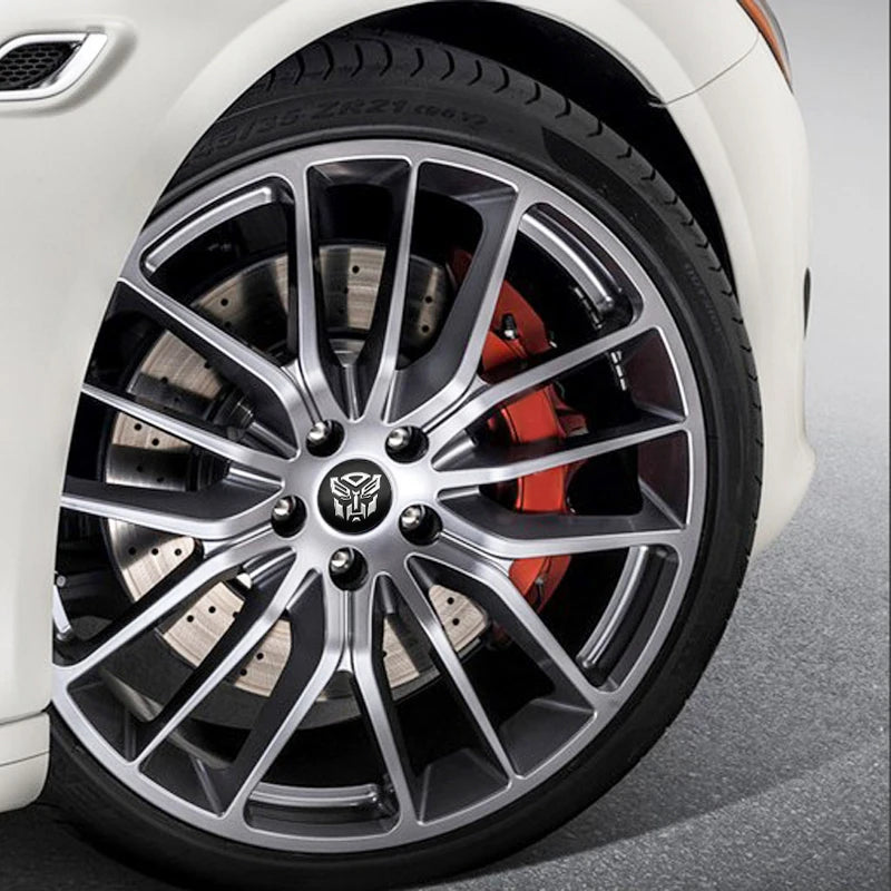 4Pcs 56mm Car Styling Transformers Decepticon Emblem Badge Sticker Car Wheel Hub Center Caps Rim Cover Stickers Auto Accessories