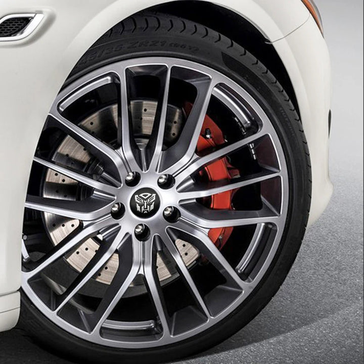 4Pcs 56mm Car Styling Transformers Decepticon Emblem Badge Sticker Car Wheel Hub Center Caps Rim Cover Stickers Auto Accessories