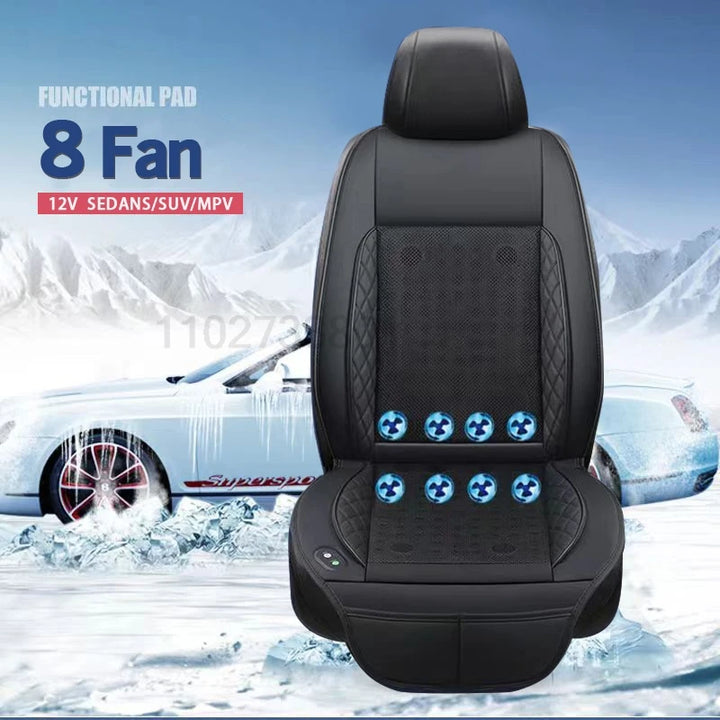DC 12V Car Seat Summer Cool Air Seat Cushion USB Fan Fast Blowing Ventilation Cooling Seat Auto On Off Massage Car Seat Cushion
