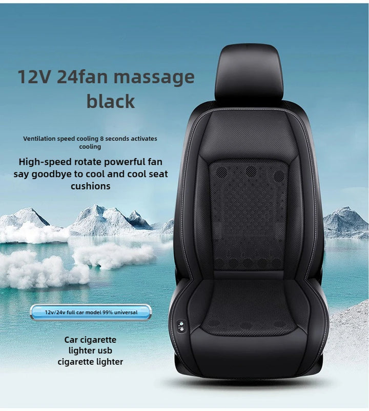 12V 24V Car Ventilated Seat Cushion with Fan Massage Function Auto Start Stop Cooling Fan Pad for Vehicle Seat Comfort