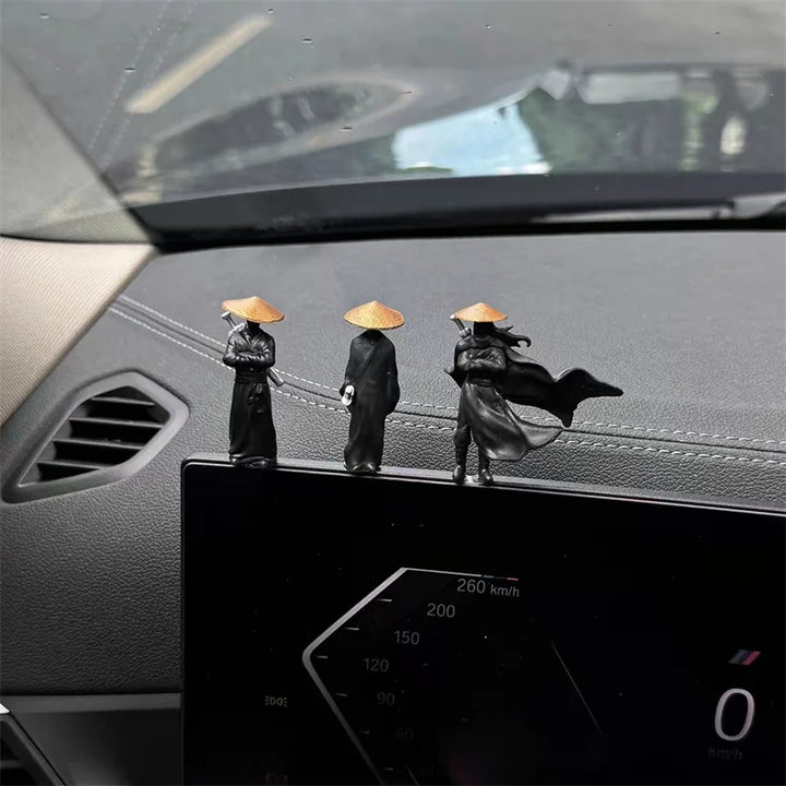 50mm Resin Mini Figures Model Ancient Japanese Chinese Ninja Samurai Warrior Modeling Cool Miniature Car Decoration Gifts