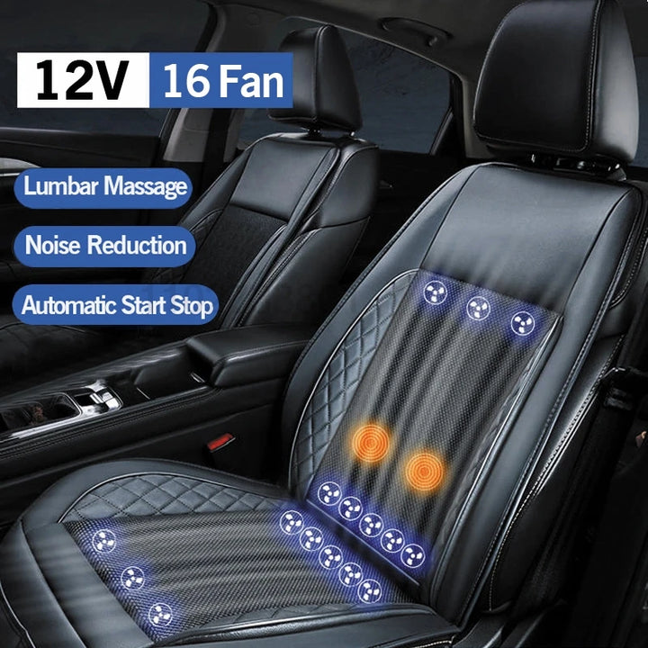 DC 12V Car Seat Summer Cool Air Seat Cushion USB Fan Fast Blowing Ventilation Cooling Seat Auto On Off Massage Car Seat Cushion