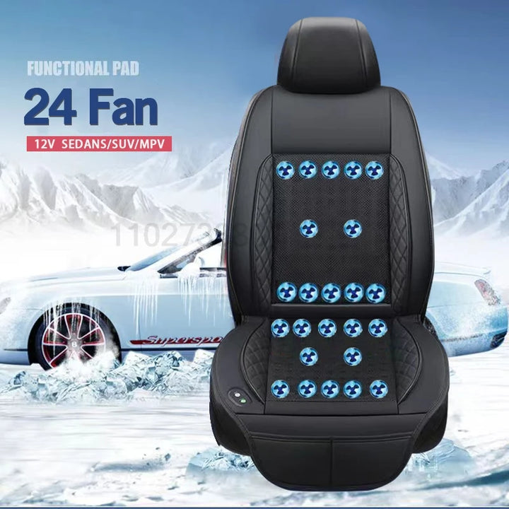 DC 12V Car Seat Summer Cool Air Seat Cushion USB Fan Fast Blowing Ventilation Cooling Seat Auto On Off Massage Car Seat Cushion