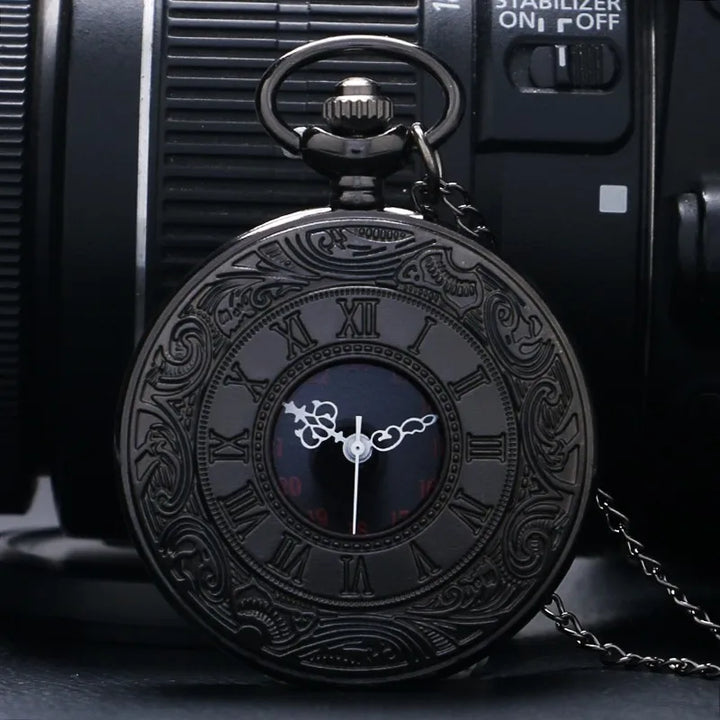Vintage Roman Numeral Quartz Pocket Watch