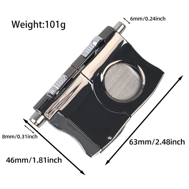 Cigar Cutter, Stainless Steel Double Cut Cigar Punch, Floral Engraving Cutters for Men - Engrave Smoking