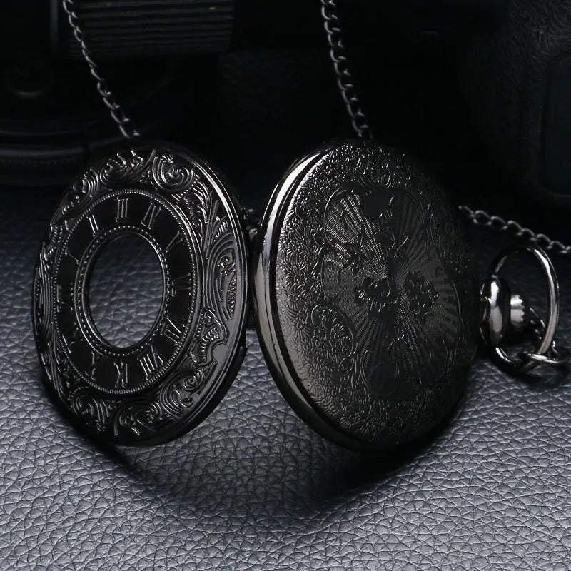 Vintage Roman Numeral Quartz Pocket Watch