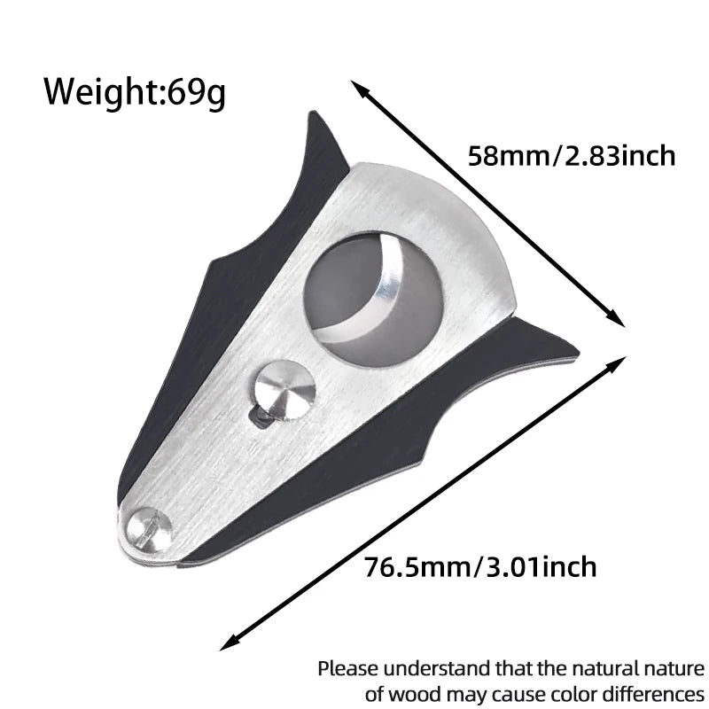 Cigar Cutter, Stainless Steel Double Cut Cigar Punch, Floral Engraving Cutters for Men - Engrave Smoking