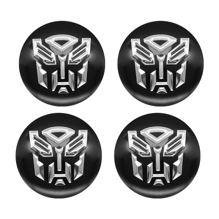 4Pcs 56mm Car Styling Transformers Decepticon Emblem Badge Sticker Car Wheel Hub Center Caps Rim Cover Stickers Auto Accessories