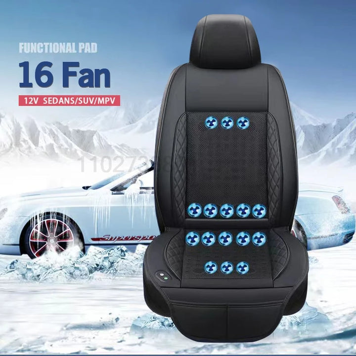 DC 12V Car Seat Summer Cool Air Seat Cushion USB Fan Fast Blowing Ventilation Cooling Seat Auto On Off Massage Car Seat Cushion