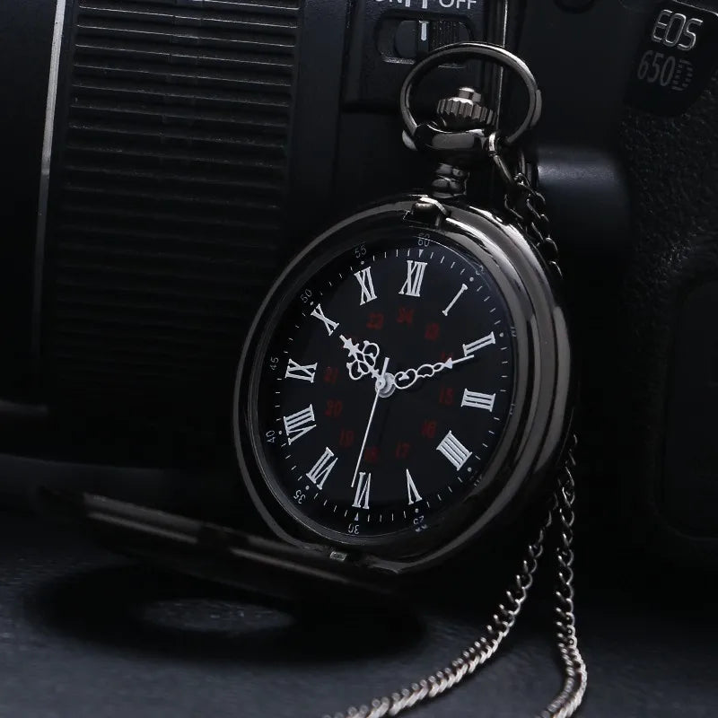 Vintage Roman Numeral Quartz Pocket Watch