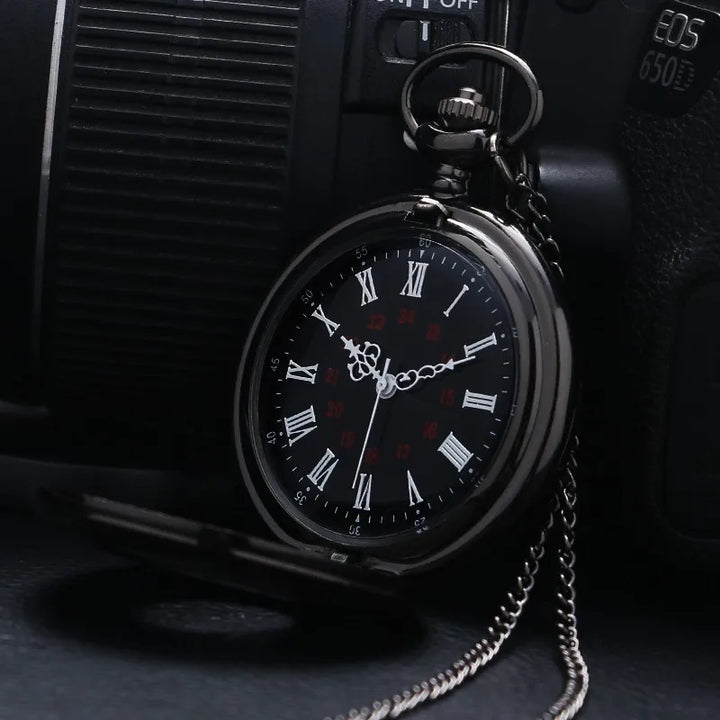 Vintage Roman Numeral Quartz Pocket Watch