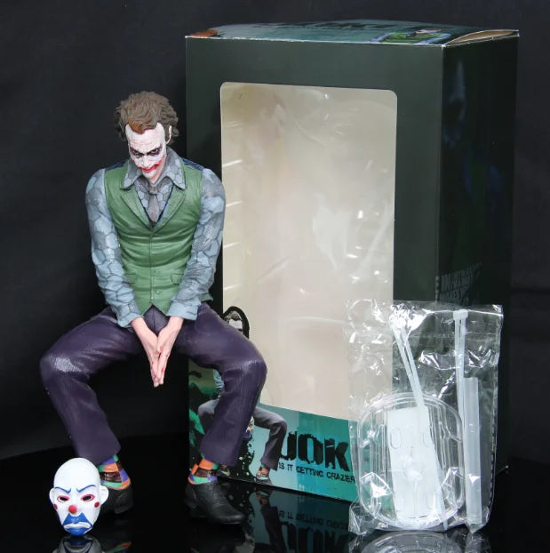 24cm Dc  Joker Figure Ornament Heath Ledger Sitting Posture Figures Car Doll Tail And Roof Pendant Model Statue Collectable