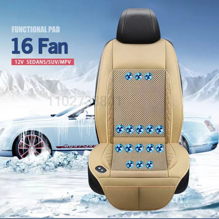 DC 12V Car Seat Summer Cool Air Seat Cushion USB Fan Fast Blowing Ventilation Cooling Seat Auto On Off Massage Car Seat Cushion