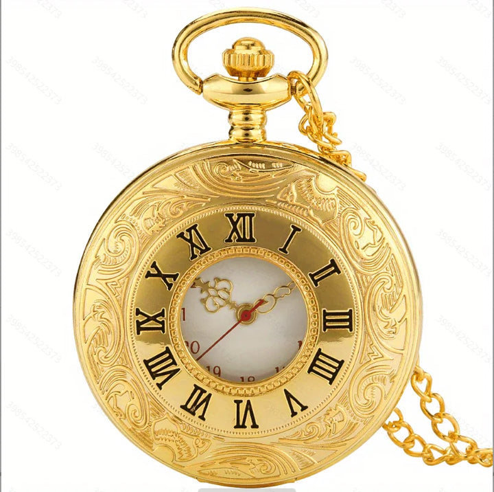 Vintage Roman Numeral Quartz Pocket Watch