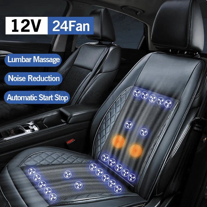 DC 12V Car Seat Summer Cool Air Seat Cushion USB Fan Fast Blowing Ventilation Cooling Seat Auto On Off Massage Car Seat Cushion