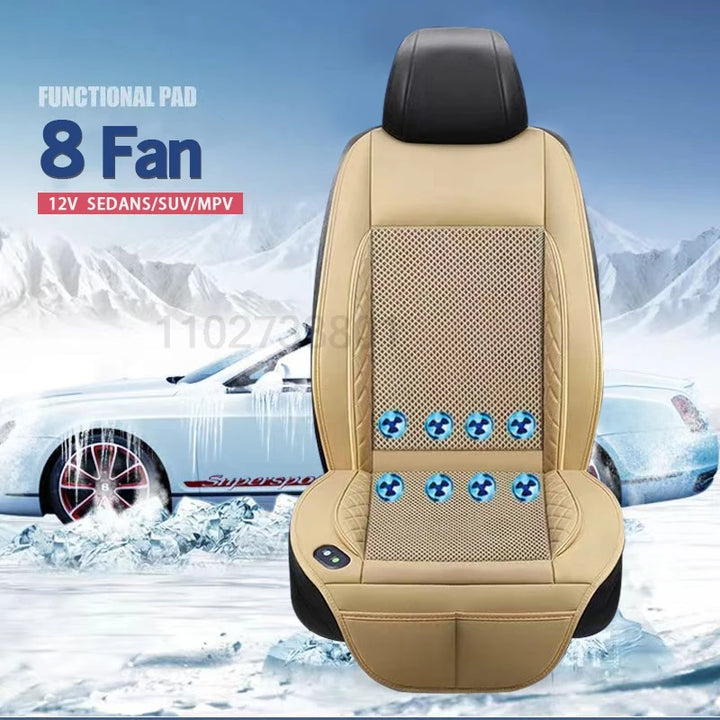 DC 12V Car Seat Summer Cool Air Seat Cushion USB Fan Fast Blowing Ventilation Cooling Seat Auto On Off Massage Car Seat Cushion