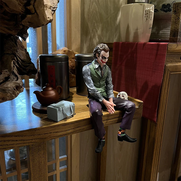 24cm Dc  Joker Figure Ornament Heath Ledger Sitting Posture Figures Car Doll Tail And Roof Pendant Model Statue Collectable