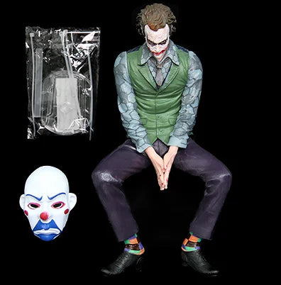 24cm Dc  Joker Figure Ornament Heath Ledger Sitting Posture Figures Car Doll Tail And Roof Pendant Model Statue Collectable