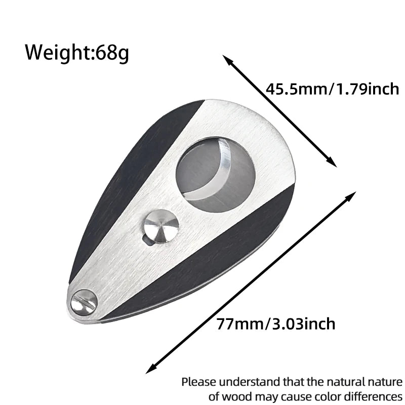 Cigar Cutter, Stainless Steel Double Cut Cigar Punch, Floral Engraving Cutters for Men - Engrave Smoking