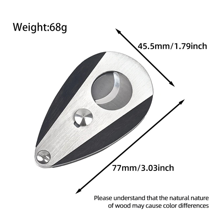 Cigar Cutter, Stainless Steel Double Cut Cigar Punch, Floral Engraving Cutters for Men - Engrave Smoking