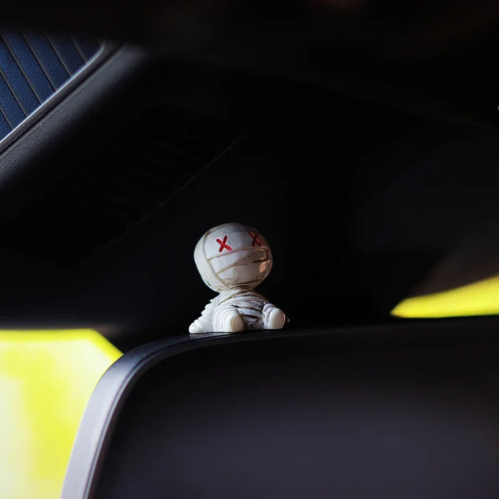 Cute Anime Mummy Car Interior Decoration Mini Mummy Action Figure Auto Center Console Dashboard Ornament Car Product Accessories