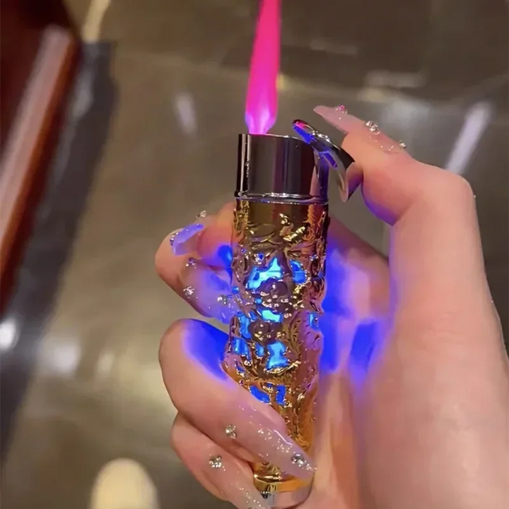 2024 Metal 3D Relief Dragon Lighter Windproof Butane Turbo Red Flame Portable Lighter Cigarette Accessories Trendy Men's Gift