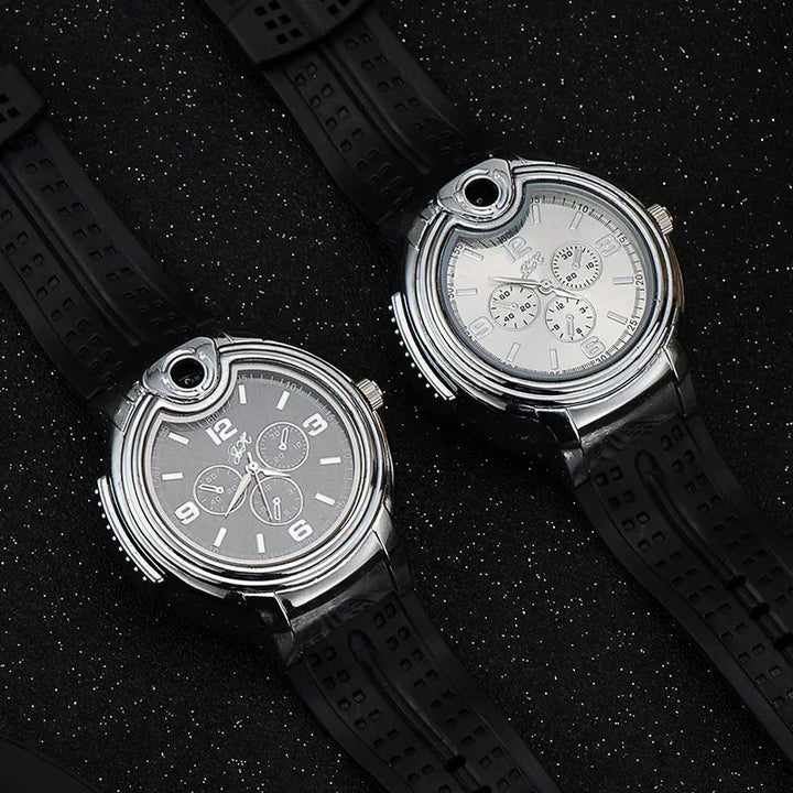 Hot-selling Metal Gas Watch Lighter Rechargeable Gas Portable Outdoor Windproof Lighter Fashion Cool Personalized Creative Gift
