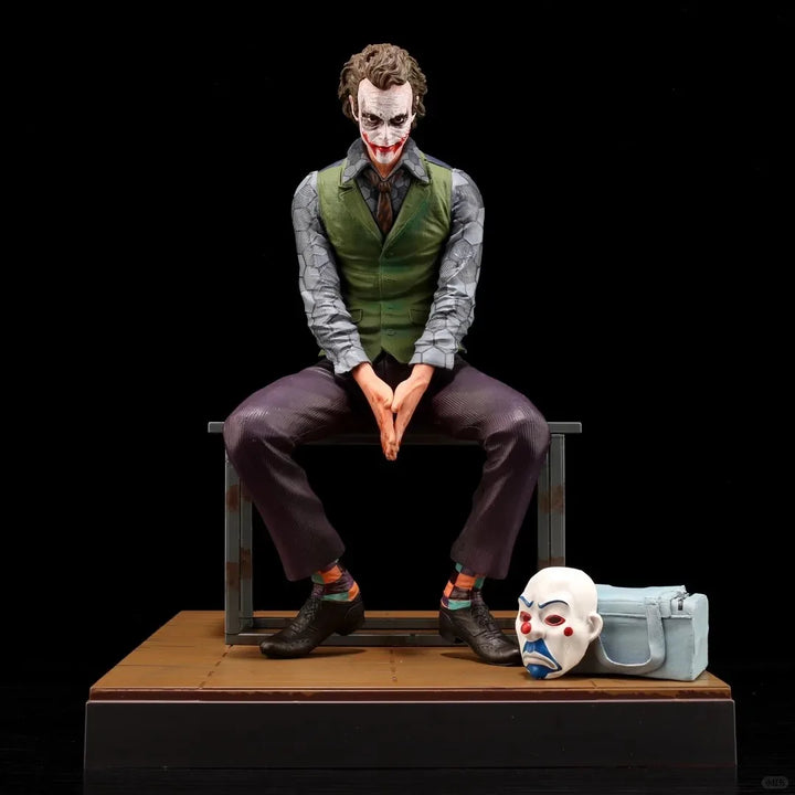 24cm Dc  Joker Figure Ornament Heath Ledger Sitting Posture Figures Car Doll Tail And Roof Pendant Model Statue Collectable